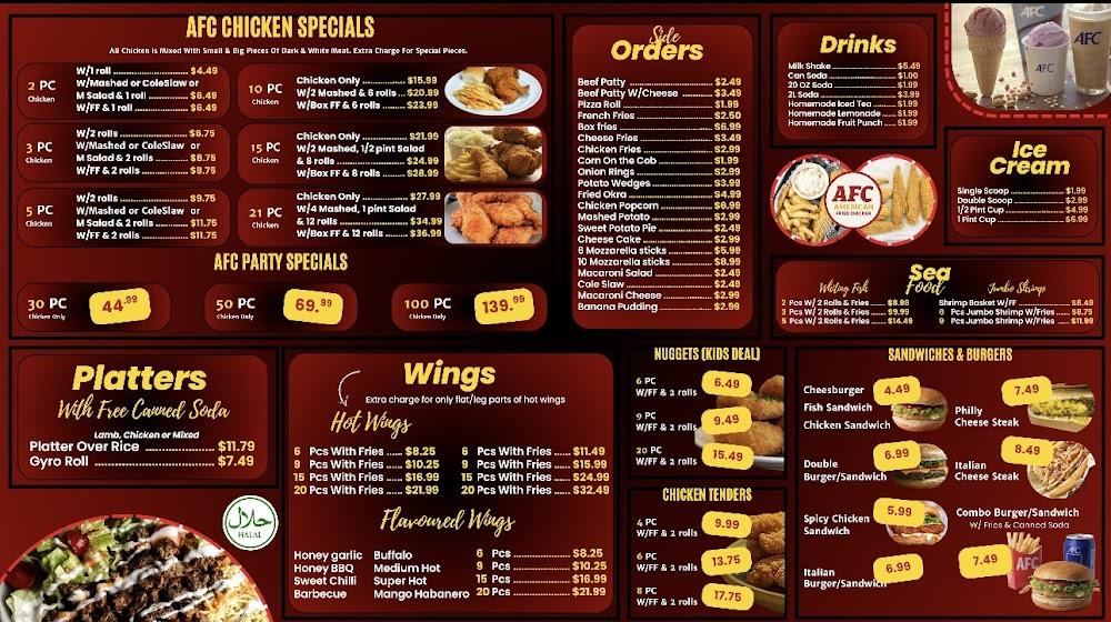 American Fried Chicken Menu image 1